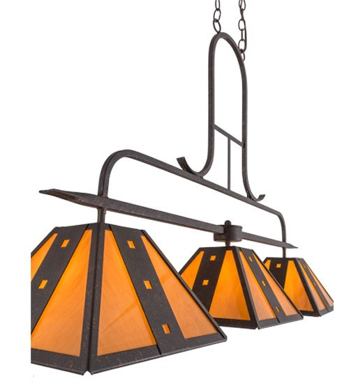 2nd Ave Lighting Hanford 48" Long 3 LT Island Pendant in Copper Rust Finish