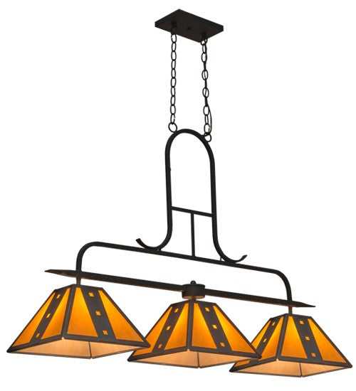2nd Ave Lighting Hanford 48" Long 3 LT Island Pendant in Copper Rust Finish