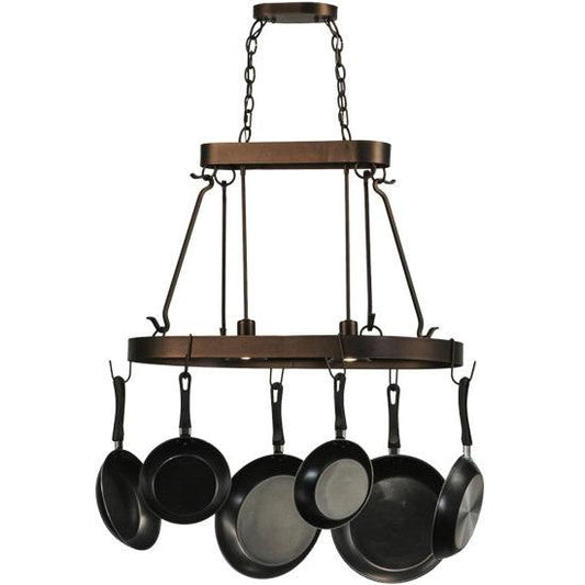 2nd Ave Lighting Harmony 32" Long 2 Light Pot Rack in Mahogany Bronze Finish