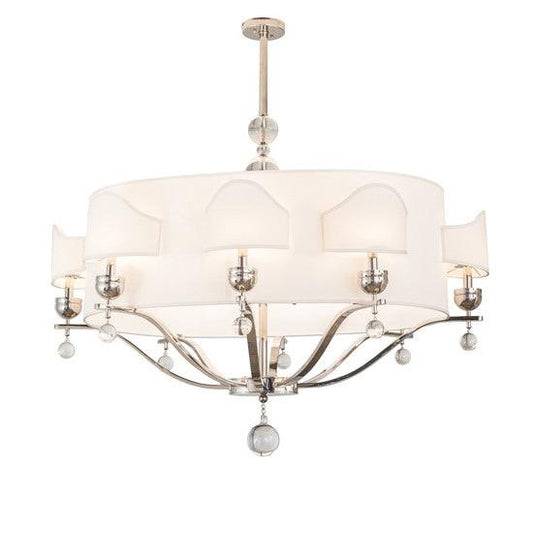 2nd Ave Lighting Helena 50" Long 8 Arm Oblong Chandelier With Polished Nickel Finish