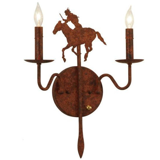 2nd Ave Lighting High Plains Rider 13" Wide 2 Light Wall Sconce in Rusty Nail Finish