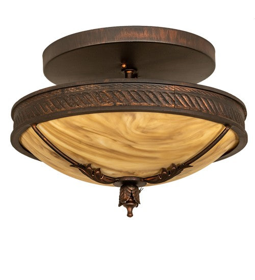 2nd Ave Lighting Hoja 15" Wide Semi-Flushmount With Rokusho Finish