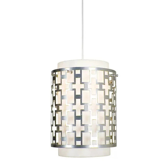 2nd Ave Lighting Icarus 12" 1-Light E26 Base Statuario Idalight Lens Brushed Nickel Pendant Light