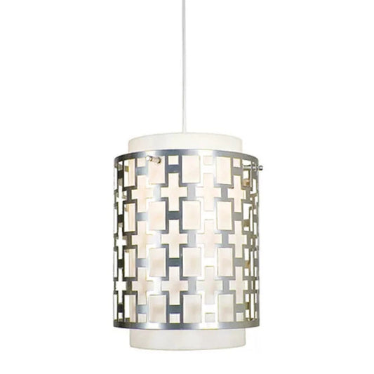 2nd Ave Lighting Icarus 12" 1-Light E26 Base Statuario Idalight Lens Brushed Nickel Pendant Light