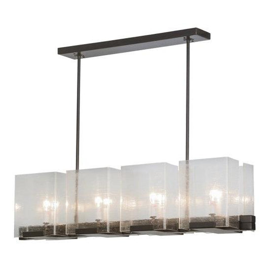 2nd Ave Lighting Ice Cube 41" Long 8 LT Oblong Chandelier in Timeless Bronze