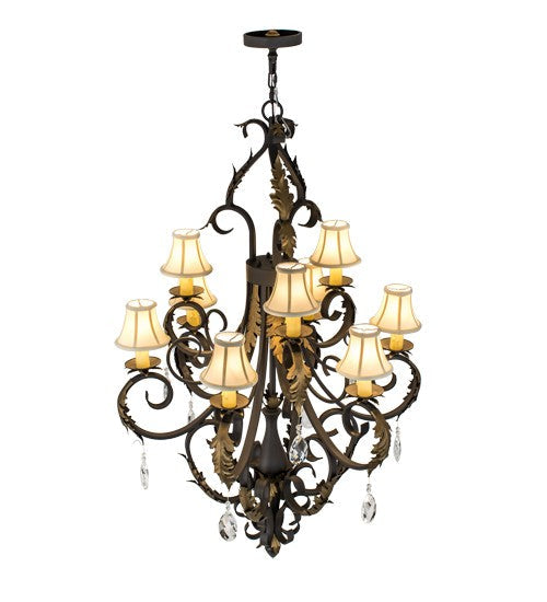 2nd Ave Lighting Ingrid 46" Wide 9 LT Chandelier in Timeless Bronze With Gold Accents