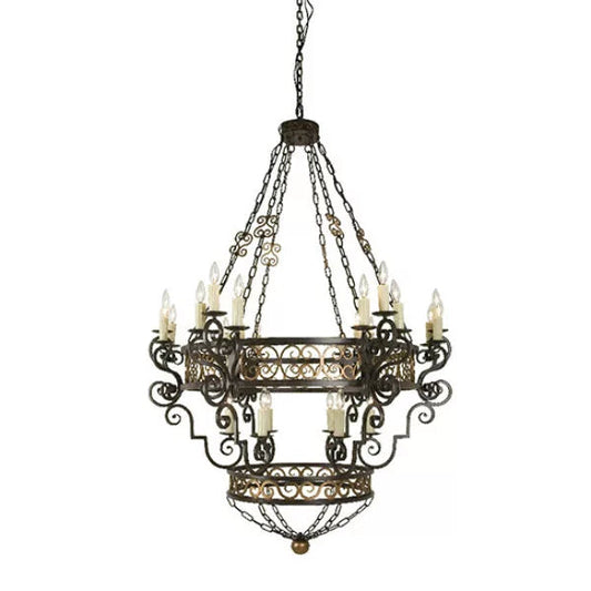 2nd Ave Lighting Isabo 48" 24-Light Cajun Spice 2-Tiered Chandelier