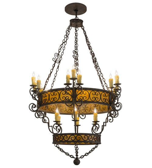2nd Ave Lighting Isabo 48" Wide Two Tier 24 LT Chandelier in Antiquity Finish