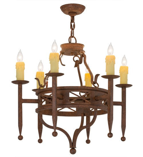 2nd Ave Lighting Jasmine 24" Wide 6 LT Chandelier in Rusty Nail Finish