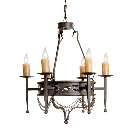 2nd Ave Lighting Jasmine 28" 6-Light Coffee Bean Metal Chandelier