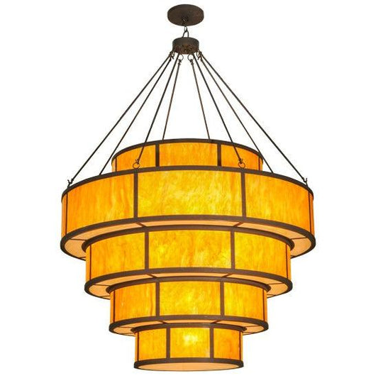 2nd Ave Lighting Jayne 74" Wide 5 Tier LED Pendant With Dark Roast Finish