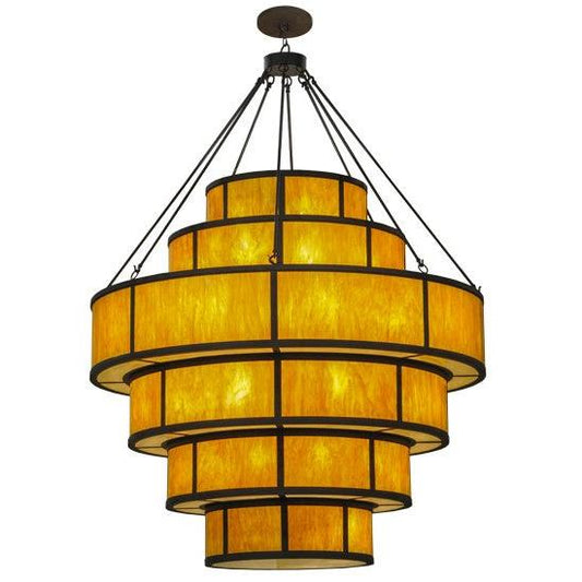 2nd Ave Lighting Jayne 74" Wide 6 Tier LED Pendant With Dark Roast Finish