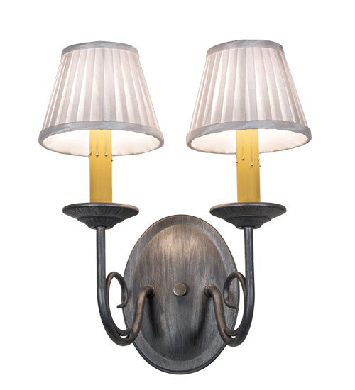2nd Ave Lighting Jenna 11" Wide 2 Light Wall Sconce in Antique Iron Ore Finish