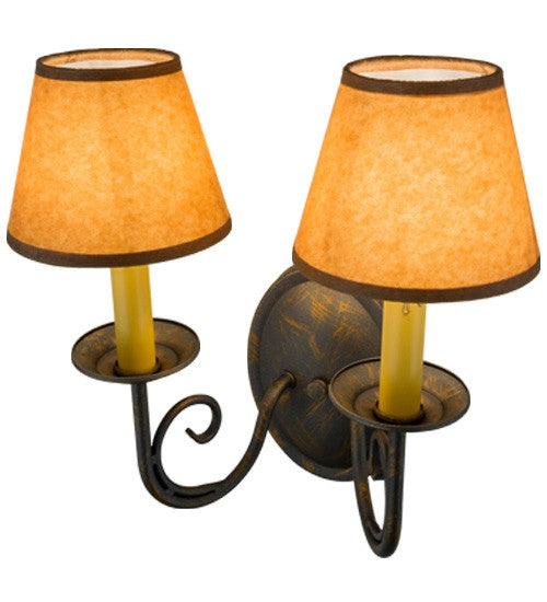 2nd Ave Lighting Jenna 12" Wide 2 Light Wall Sconce in French Bronze Finish