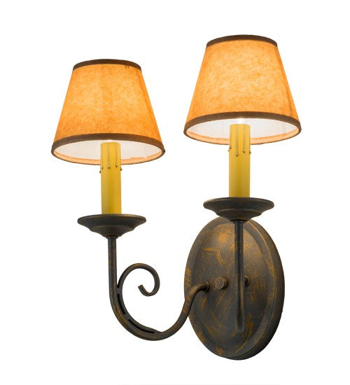 2nd Ave Lighting Jenna 12" Wide 2 Light Wall Sconce in French Bronze Finish