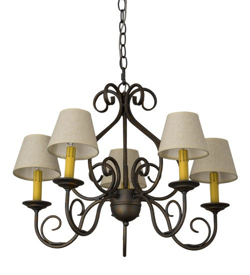 2nd Ave Lighting Jenna 24" Wide 5 Light Chandelier in French Bronze Finish