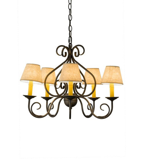 2nd Ave Lighting Jenna 24" Wide 5 Light Chandelier in French Bronze Finish