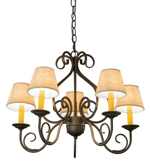 2nd Ave Lighting Jenna 24" Wide 5 Light Chandelier in French Bronze Finish