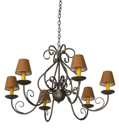 2nd Ave Lighting Jenna 36" Wide 6 Light Chandelier in French Bronze Finish