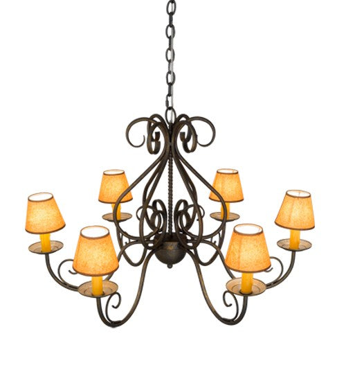 2nd Ave Lighting Jenna 36" Wide 6 Light Chandelier in French Bronze Finish