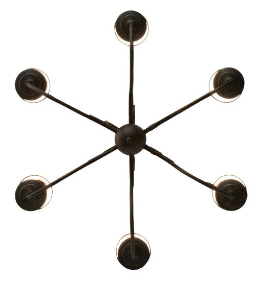2nd Ave Lighting Jenna 36" Wide 6 Light Chandelier in French Bronze Finish