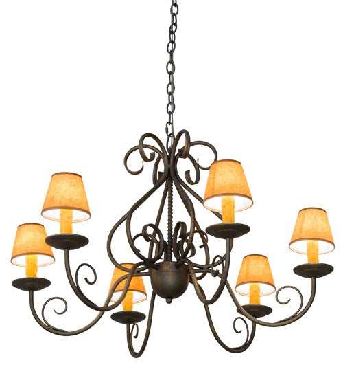 2nd Ave Lighting Jenna 36" Wide 6 Light Chandelier in French Bronze Finish