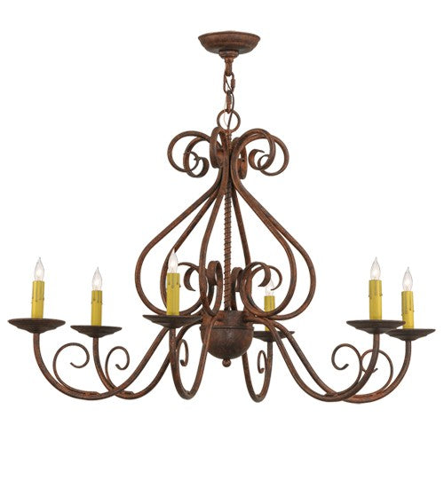2nd Ave Lighting Jenna 36" Wide 6 Light Chandelier in Rusty Nail Finish