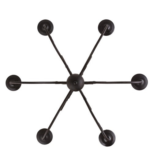 2nd Ave Lighting Jenna 36" Wide 6 Light Chandelier in Textured Chestnut Finish