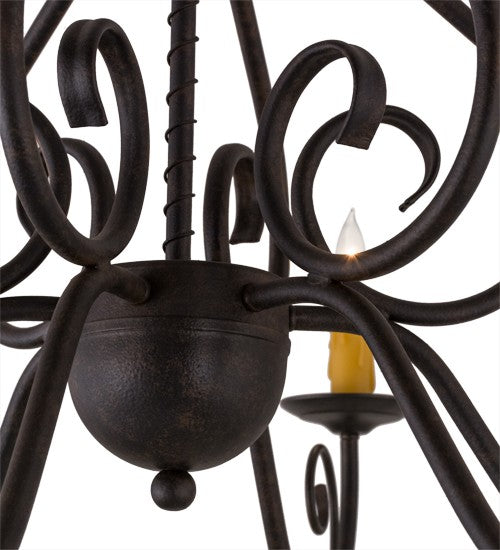 2nd Ave Lighting Jenna 36" Wide 6 Light Chandelier in Textured Chestnut Finish