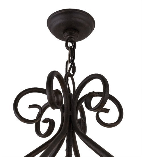 2nd Ave Lighting Jenna 36" Wide 6 Light Chandelier in Textured Chestnut Finish