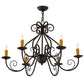 2nd Ave Lighting Jenna 36" Wide 6 Light Chandelier in Textured Chestnut Finish