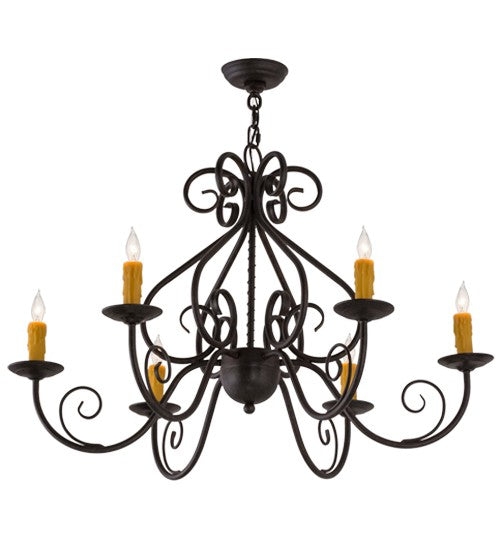 2nd Ave Lighting Jenna 36" Wide 6 Light Chandelier in Textured Chestnut Finish