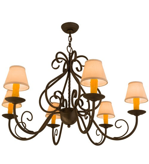 2nd Ave Lighting Jenna 37" Wide 6 LT Chandelier in Gilded Tobacco Finish