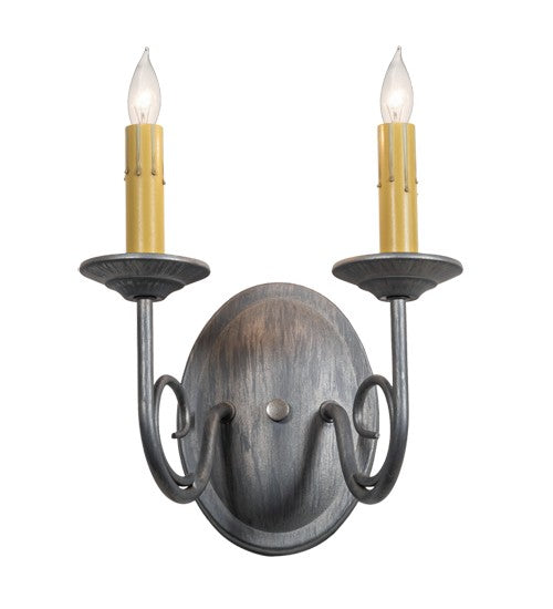 2nd Ave Lighting Jenna 9" Wide 2 Light Wall Sconce in Antique Iron Ore Finish