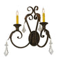 2nd Ave Lighting Josephine 19" 2-Light E12 Base Autumn Leaf Wall Sconce