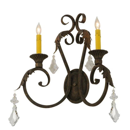 2nd Ave Lighting Josephine 19" 2-Light E12 Base Autumn Leaf Wall Sconce