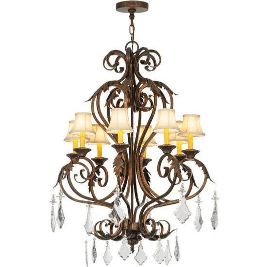 2nd Ave Lighting Josephine 30" Wide 8 LT Chandelier in Gilded Tobacco Finish