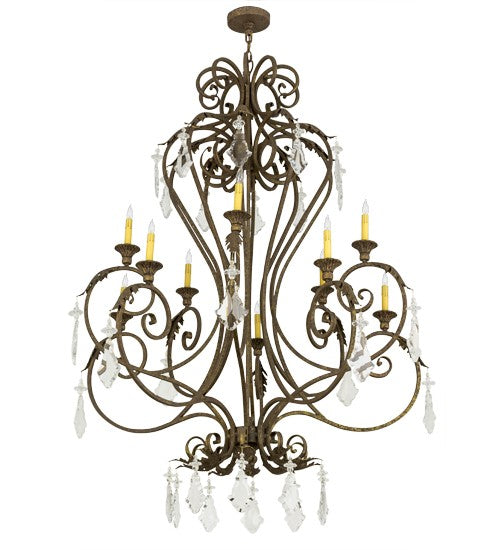 2nd Ave Lighting Josephine 48" Wide 10 LT Chandelier in Pompeii Gold Finish