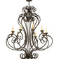 2nd Ave Lighting Josephine 48" Wide 10 Light Chandelier in Gold Highlighted Wrought Iron Finish