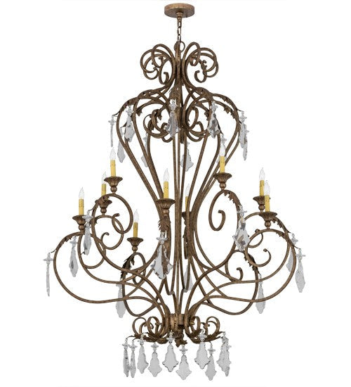 2nd Ave Lighting Josephine 49" Wide 10 LT Chandelier in Spanish Gold Finish