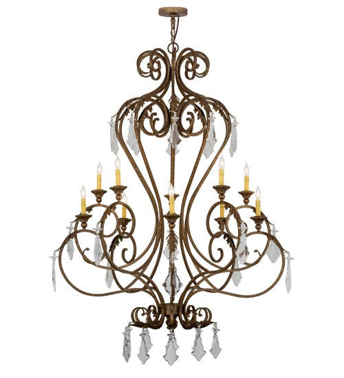 2nd Ave Lighting Josephine 49" Wide 10 LT Chandelier in Spanish Gold Finish