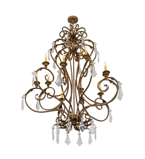 2nd Ave Lighting Josephine 49" Wide 10 LT Chandelier in Spanish Gold Finish