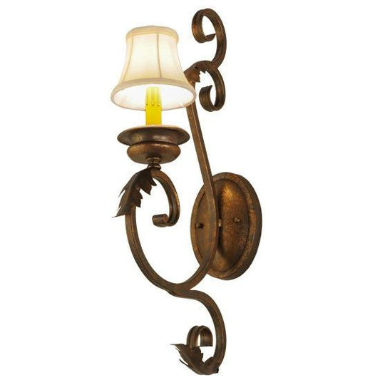 2nd Ave Lighting Josephine 5" Wall Sconce With Fabric Shade in Gilded Tobacco Finish