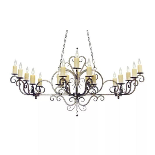2nd Ave Lighting Kean 60" 20-Light E12 Base Corinth Oblong Chandelier