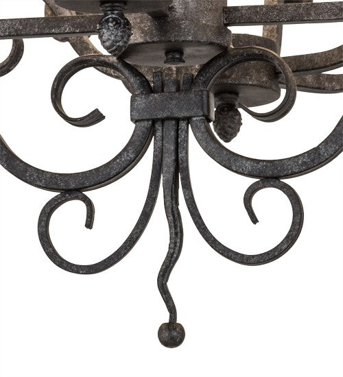 2nd Ave Lighting Kean 60" Long 20 Light Oblong Chandelier in Smoke Finish