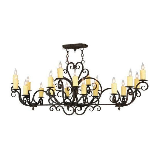 2nd Ave Lighting Kean Moins 60" Long 20 Light Oblong Chandelier in Coffee Bean Finish