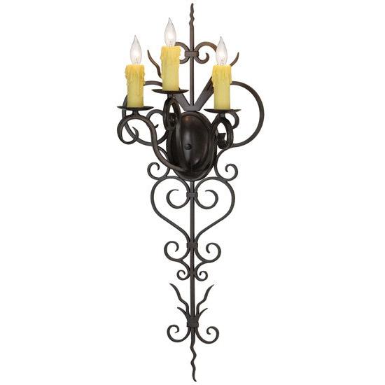 2nd Ave Lighting Kenna 14" Wide 3 Light Wall Sconce in Gilded Tobacco Finish