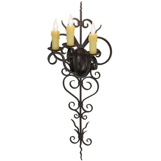 2nd Ave Lighting Kenna 14" Wide 3 Light Wall Sconce in Gilded Tobacco Finish