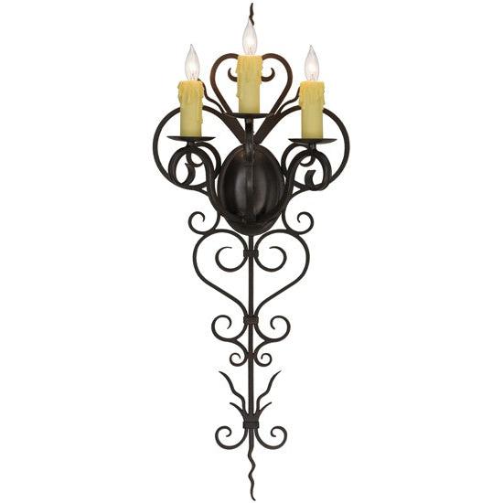 2nd Ave Lighting Kenna 14" Wide 3 Light Wall Sconce in Gilded Tobacco Finish