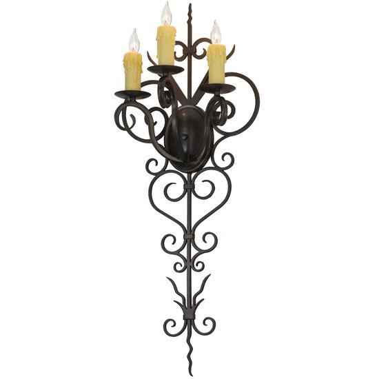2nd Ave Lighting Kenna 14" Wide 3 Light Wall Sconce in Gilded Tobacco Finish